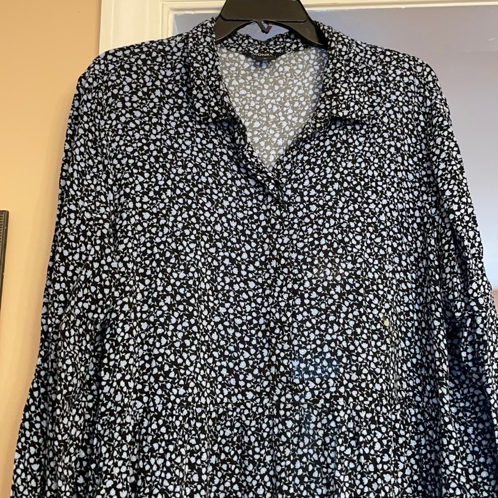 Blue floral smock dress midi length pre owned good condition